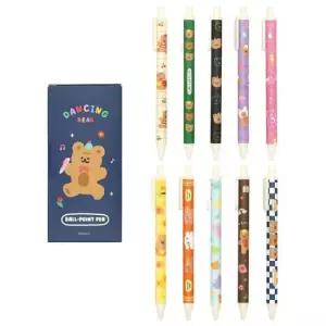 필기구 댄싱베어 볼펜세트 (10개입 세트) 0.38mm