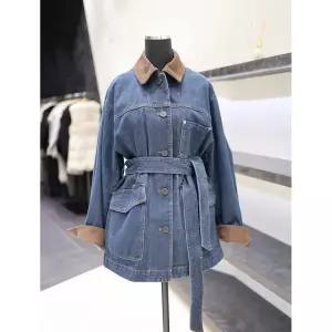 일부수량 보브 코듀로이 배색 누빔 데님 자켓 7126155500 2758566