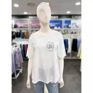 일부수량 [크로커다일레이디] 원포인트 라운드 면 반팔 티셔츠 화이트 CLEM-TS906 2744485