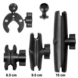 25mm 1인치 볼 헤드 클램프용 더블 소켓 암 폰 마운트 - 자전거 바이크 오토바이 액션 카메라 연장 액세서