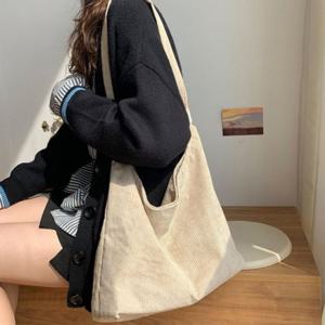 겨울가방 깔끔한 무지 스트랩 여성가방 캔버스백 3컬러 코듀로이 에코백