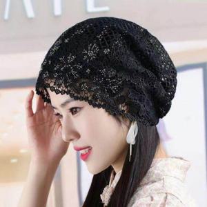 여름 망사 두건 레이스 여성 주방 식당 검정색