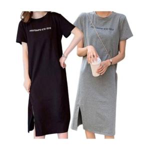 루미나D 여성 1+1 옆트임 반팔 롱원피스