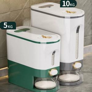 헬프그린 진공 쌀통 보관통 곡식통 안전 쌀보관함 5kg 10kg 버튼계량 강력밀폐 원터치 해충방지 방습방충