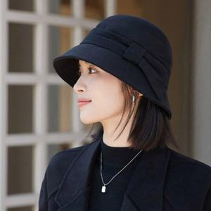 중년 여성 엄마 디자인 벙거지햇 버킷 모자 겨울 여자 니트 굵은 털실 기모 방한모자