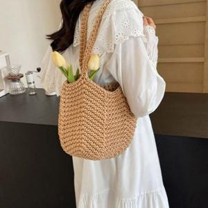 여자 니트 꼬임 비치 휴양지 패션 숄더백 비치백 그물백 왕골 가방 여름 봄가방 크로스백