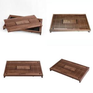 다도 차판 53.5x33cm 브라운 차도구 차반 다판