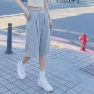 트레이닝바지 여름 남성 츄리닝 커플 편한 여성 와이드 하프팬츠
