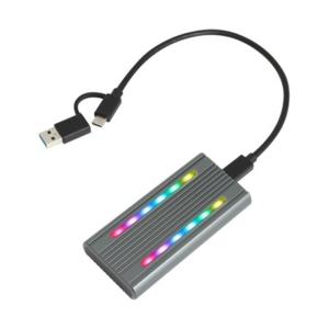 USB3.1 C타입 A타입 RGB라이팅 SSD케이스 노트북 PC 컴퓨터 연결 대용량파일 복사 백업 10GBPS 전송지원
