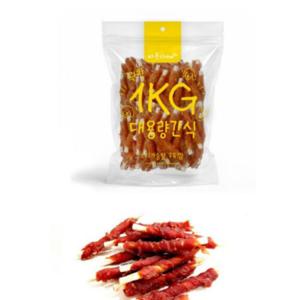 개 대용량 덴탈껌 바른츄 우유껌 강아지 오리가슴살 애견 1kg