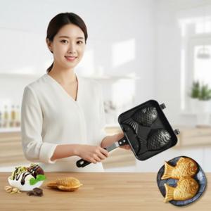 가정용 2구 붕어빵팬 알루미늄 주물 잉어빵 틀 간식 메이커