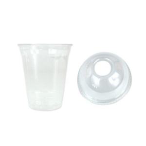 100세트 414ml 플라스틱 테이크아웃 음료컵+돔뚜껑 일회용컵 카페컵 투명컵 아이스컵
