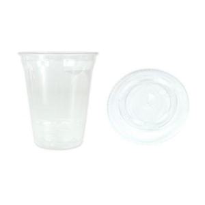 100세트 414ml 플라스틱 테이크아웃 음료컵+납작뚜껑 일회용컵 카페컵 투명컵 아이스컵