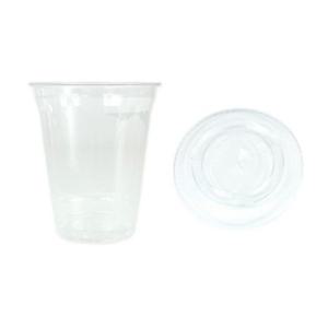 100세트 473ml 플라스틱 테이크아웃 음료컵+납작뚜껑 일회용컵 카페컵 투명컵 아이스컵