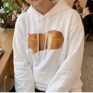 데일리 캐릭터 맨투맨 티셔츠 후드티 긴팔 오버핏 여성 고양이 루즈핏