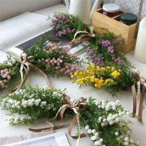 플라워 가랜드 총길이40cm폭15cm 인테리어 가랜드 집들이선물 리빙 벽걸이 벽장식 소품 파티 조화 행잉