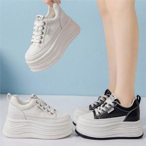 여성 속굽 운동화 9cm 여성 통굽 운동화 키높이 플랫폼 스탠딩 데일리 쿠션 신발 워킹화 웨이브 라운드