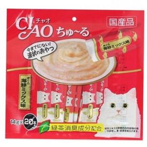 고양이 간식 14gx20입 고양이 액상 간식 저칼로리 습식 기호성 음수량 퓨레 스틱형 보양식 디저트 스틱