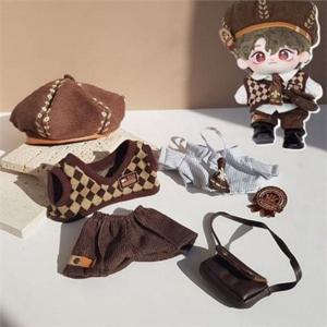 20cm 인형 옷 20cm6종세트 솜 인형 의상 귀여운 아이돌 교복 정장 바지 악세사리 피규어 의류