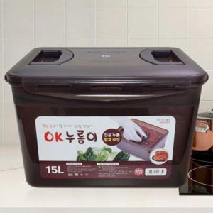 한진 okay 밀폐김치통15리터누름이포함-직사각 조아통15L 누름이 김장통 밀폐통