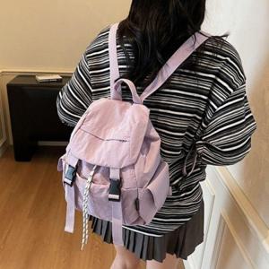 여자 나일론 대학생 책가방 캐주얼 백팩 퍼플 대학생백팩 여성백팩 나일론백팩 여자백팩