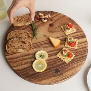 통원목 원형 나무 도마 우드 나무 플레이팅 도마 서빙보드 캠핑