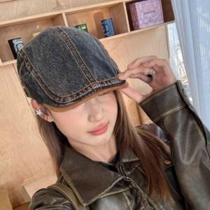 빈티지 데님 청헌팅캡 데님모자 사계절 바리스타 패션캡 오컬러