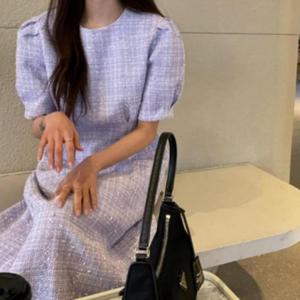 트위드 반팔 펄 롱원피스 민소매원피스 셀프웨딩 셀프 돌잔치