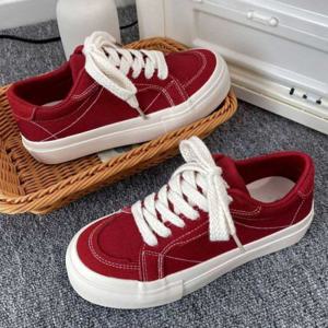 캔버스화 스니커즈 여성 운동화 로우탑 데일리 캐주얼 와이드끈 화이트 창운 학생 슈즈