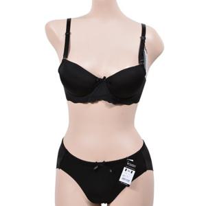 혜명잡화몰 (볼리쉬)심플 디자인 3/4컵 와이어 B컵 브라팬티세트 일체형브라 여성삼각팬티 여성속옷 패드일