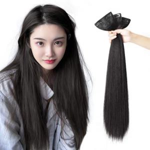 혜명생필품몰 풍성한 부분가발 블랙 3P 1세트 60cm 미용재료 헤어미용 여성가발 풍성한가발