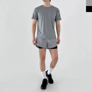 1000 남자 아이스 반팔 레깅스 투인원 3부 쇼츠 세트