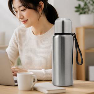 실버 600ml 보냉보온병 진공 듀얼 스테인리스 보틀 텀블러