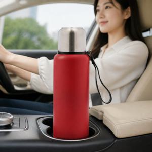 레드 600ml 스테인리스 보냉 보온병 텀블러 휴대용 물병