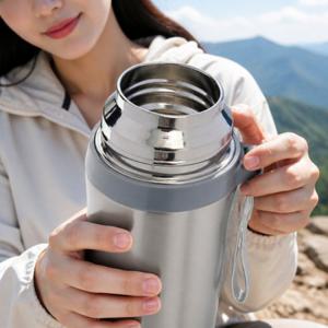 티 보틀 1L 스테인리스 보온 보냉병 뚜껑 컵 등산 캠핑 물병