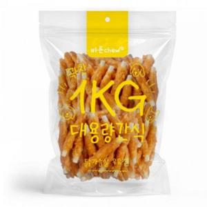 바른츄 애견간식 닭가슴살 우유껌 대용량 1kg 강아지간식 반려견 덴탈껌