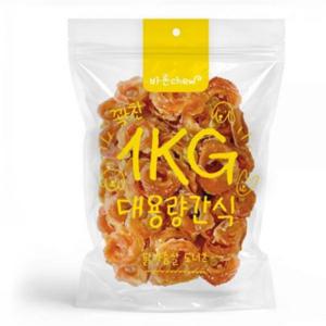 바른츄 애견간식 닭가슴살 도너츠 대용량 1kg 강아지간식 육포 져키 간식