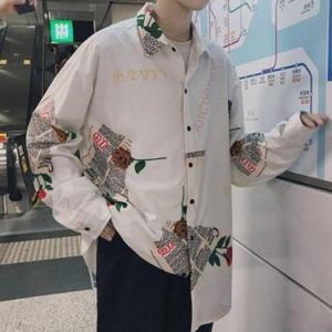 남자 하와이안 셔츠 플라워 패턴 여름 룩 남성 티셔츠 오버핏 커플 데일리룩 남방 트렌디