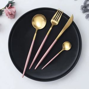 테이블앤 6인 커트러리 세트(24p) (골드 핑크) 스텐커트러리세트 숟가락세트 포크세트 나이프세트