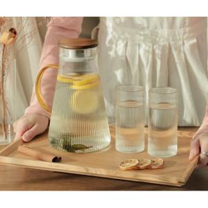 마켓다인 물병 1.8L 컵 320ml 2P 내열유리잔 카페유리잔