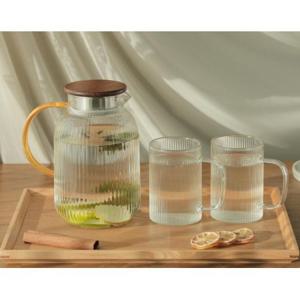 마켓다인 물병 1.8L 컵 440ml 2P 유리물병 유리보틀