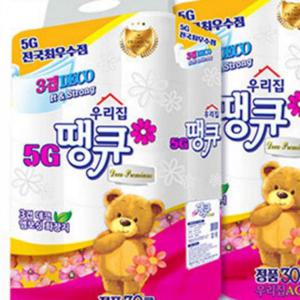 3겹 플라워 롤화장지 30롤 1+1 2팩 휴지