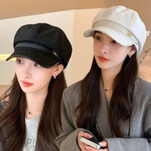 여성 레더 벨트 장식 포인트 팔각 뉴스 보이캡 모자 여자 가을 겨울 팔각모 헌팅캡