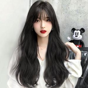 [언니네 가발] 루즈 웨이브 긴머리 통가발(블랙) 여자가발 여성가발 긴머리가발 염색가발