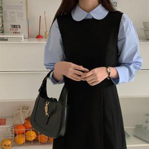 HL] 롱원피스 플리츠 여성 캐주얼 무드 모던 2컬러