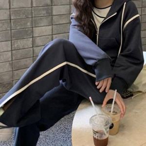 HL] 후드티 트레이닝복 셋업 츄리닝 평상복 세트 반팔