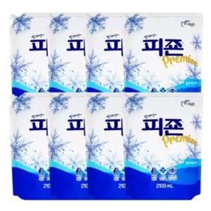 피죤 섬유유연제 블루비앙카 리필 2100ml 8개