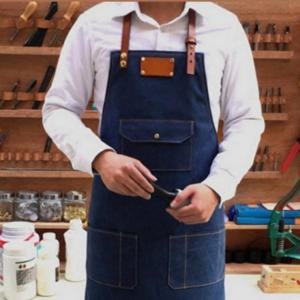 바리스타 작업복 데님 앞치마 오염방지 유니폼