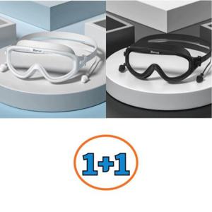 1+1 알큰수경 해녀 와이드 안티포그 김서림방지 귀마개 일체형 수경 (2개세트)
