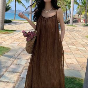 코코비치 휴양지 원피스 롱 여름 어깨끈 여행 바캉스 동남아 바캉스룩 비치웨어 체형커버 K1206